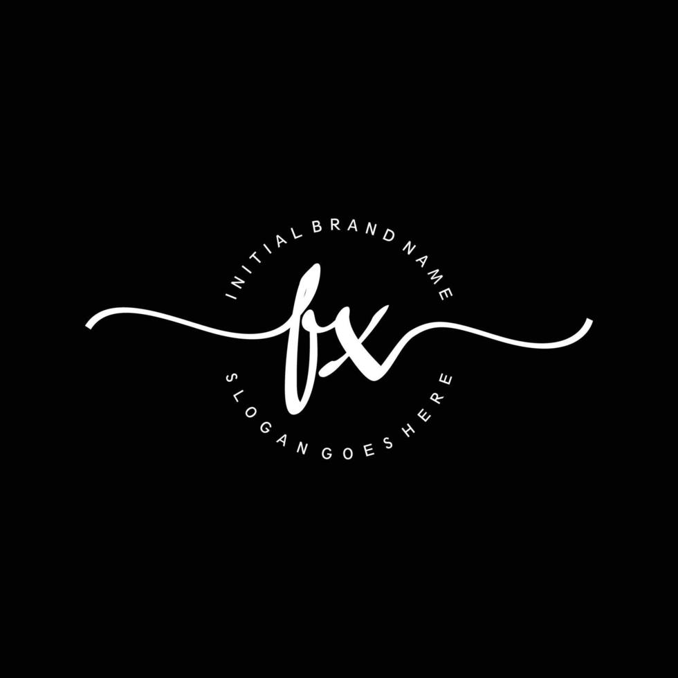 Initial FX handwriting logo template vector