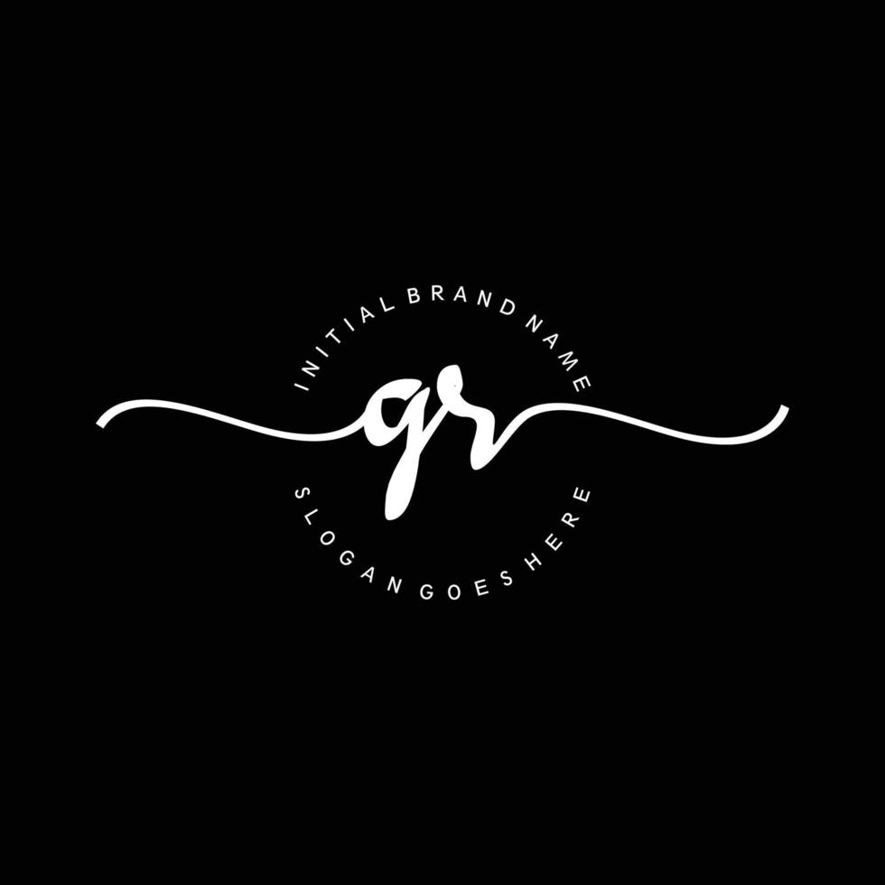 Initial GR handwriting logo template vector