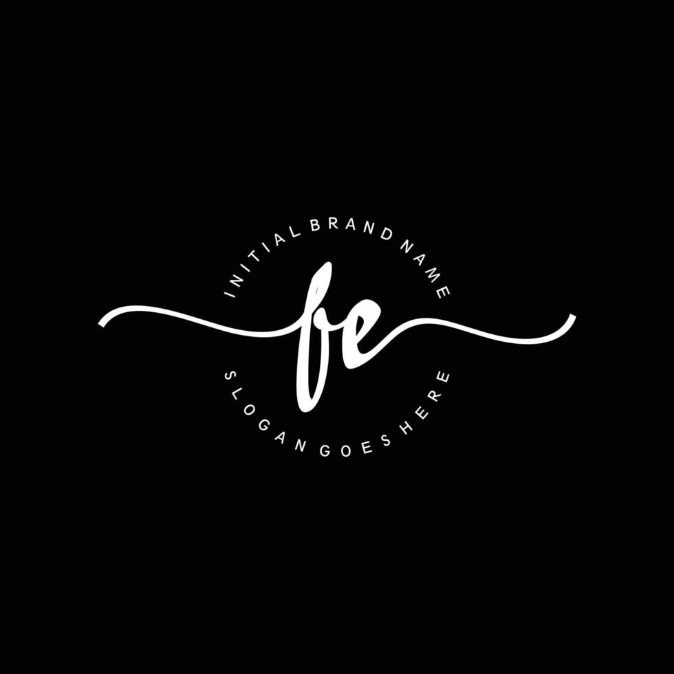 Initial FE handwriting logo template vector