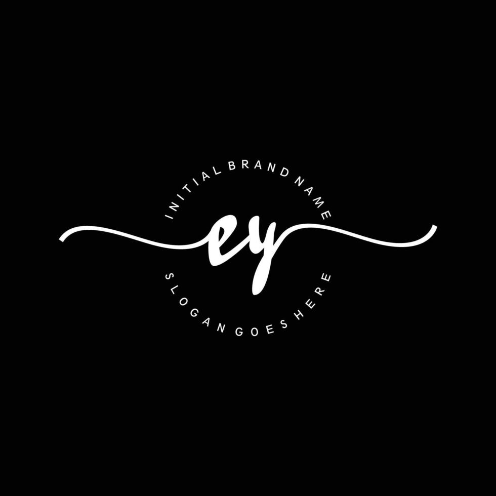 Initial EY handwriting logo template vector