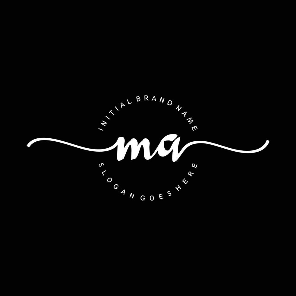 Initial MA handwriting logo template vector