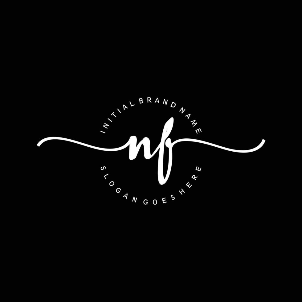Initial NF handwriting logo template vector