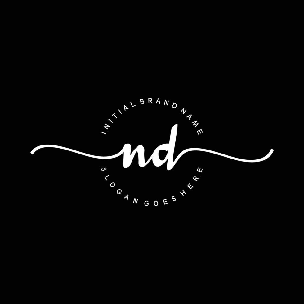 Initial ND handwriting logo template vector