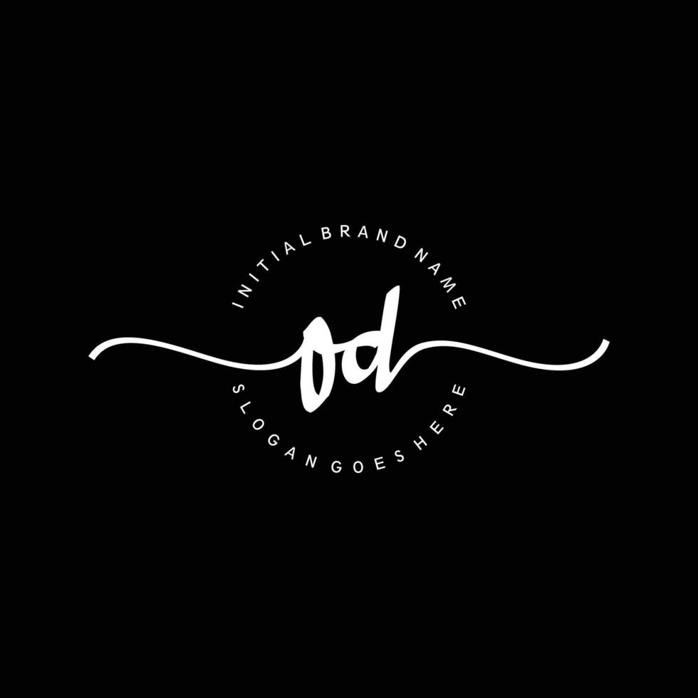 Initial OD handwriting logo template vector