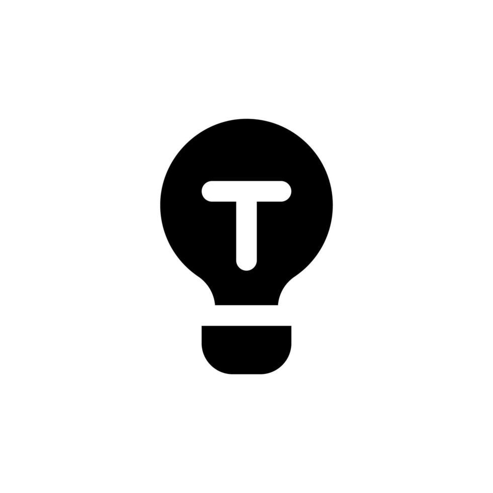 Light bulb black glyph ui icon. Incandescent lamp. Search for idea. Light source. User interface design. Silhouette symbol on white space. Solid pictogram for web, mobile. Isolated vector illustration