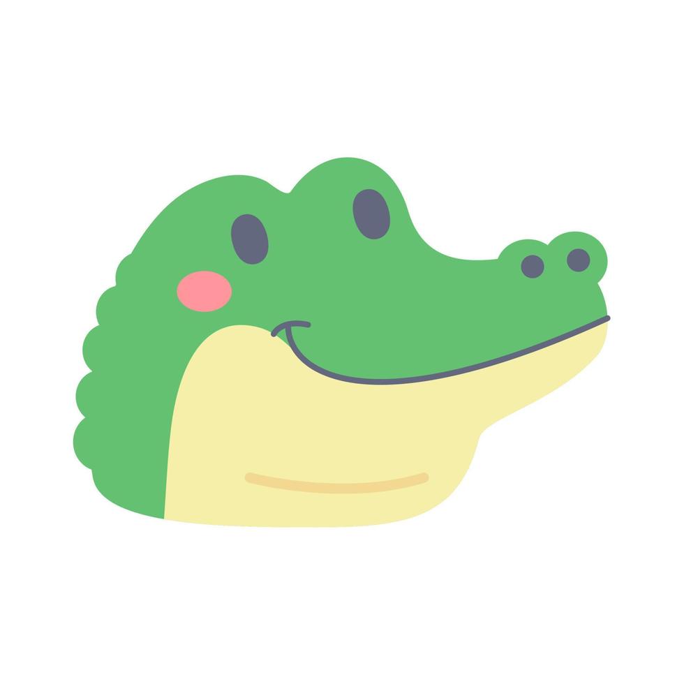 Crocodile vector. cute animal face design for kids vector