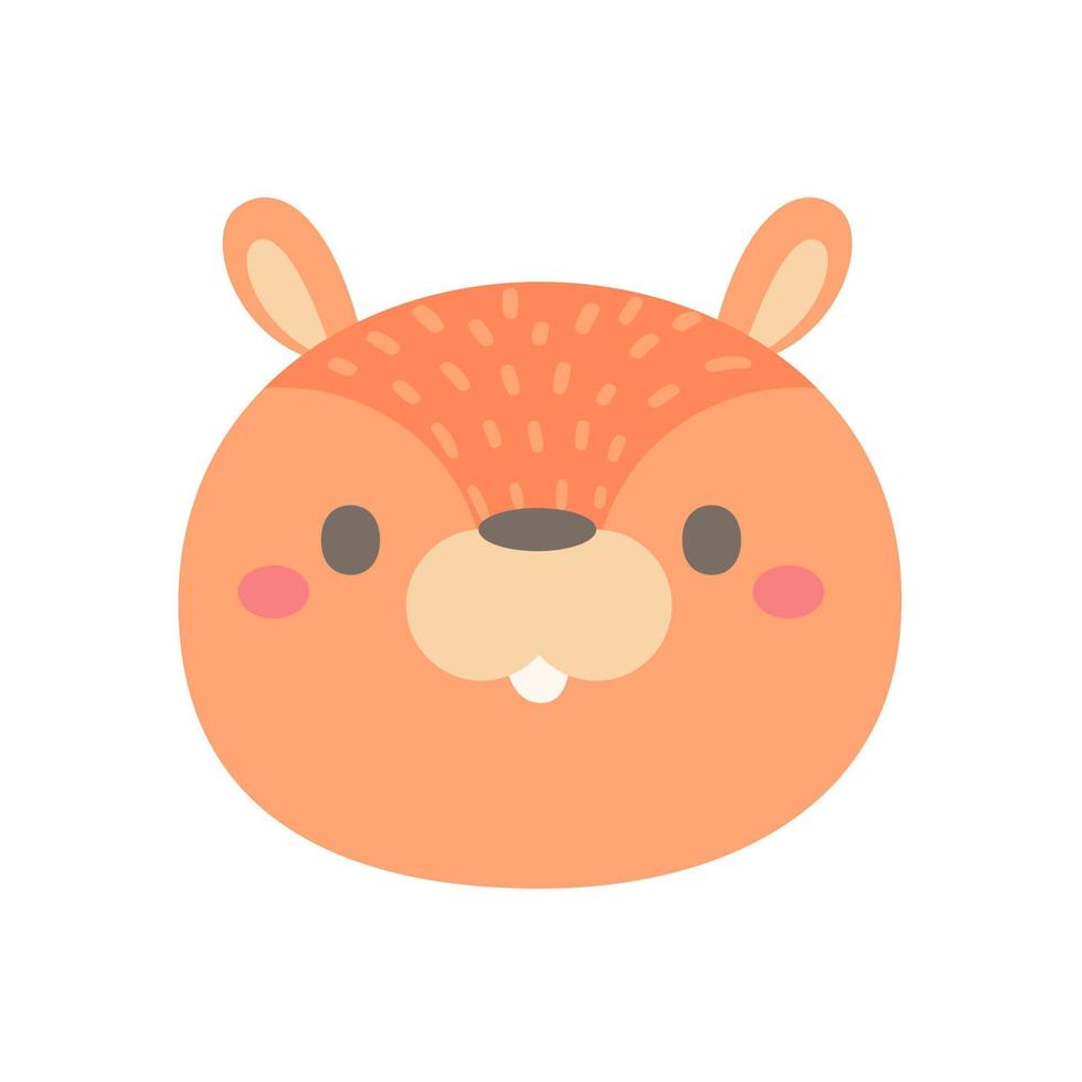 Squirrel vector. cute animal face design for kids vector