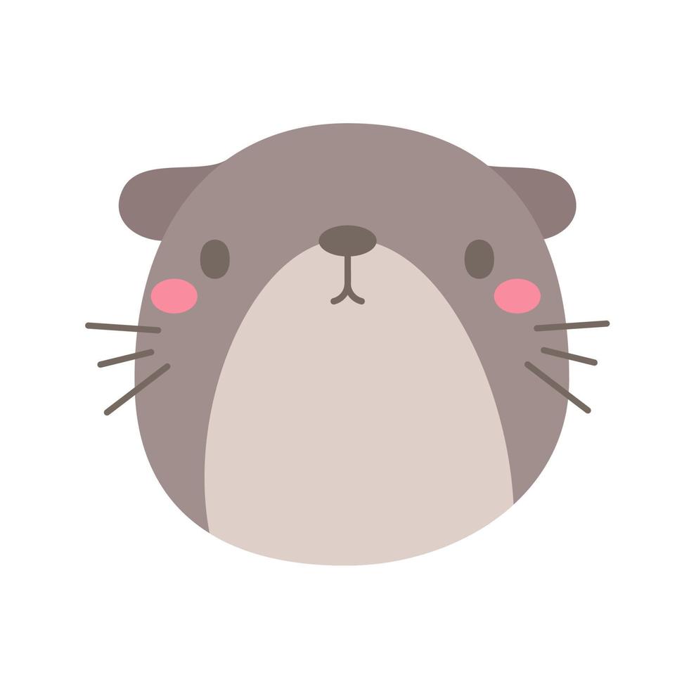 Otter vector. Cute animal face. design for kids vector