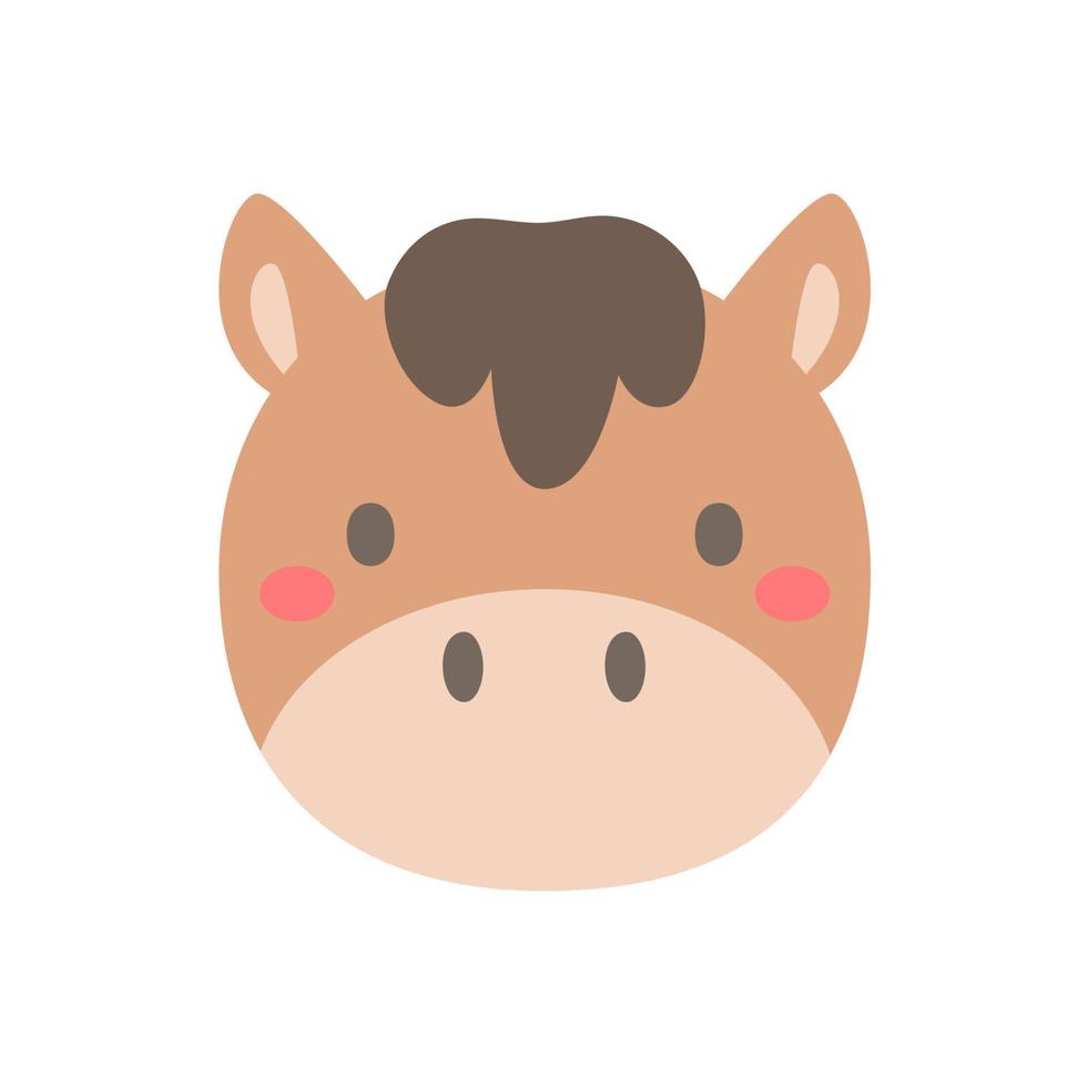 Horse vector. Cute animal face. design for kids vector