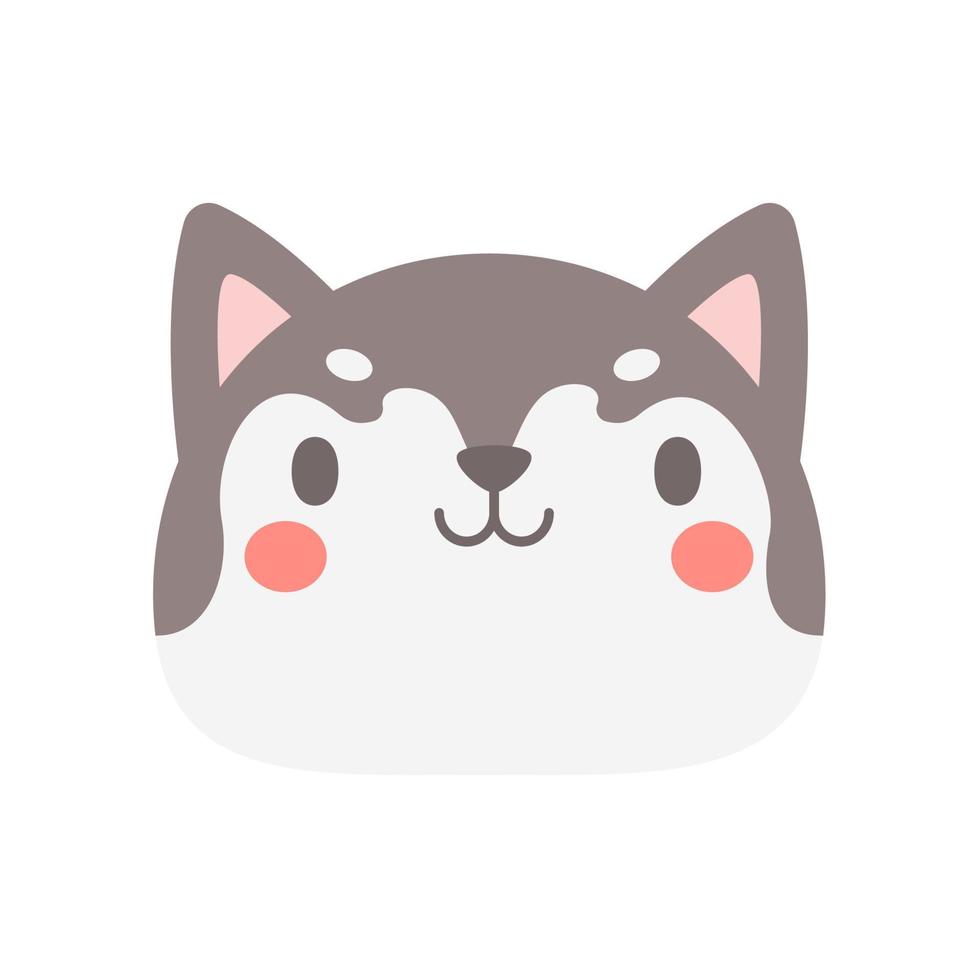 Different dog breeds faces that look cute. vector