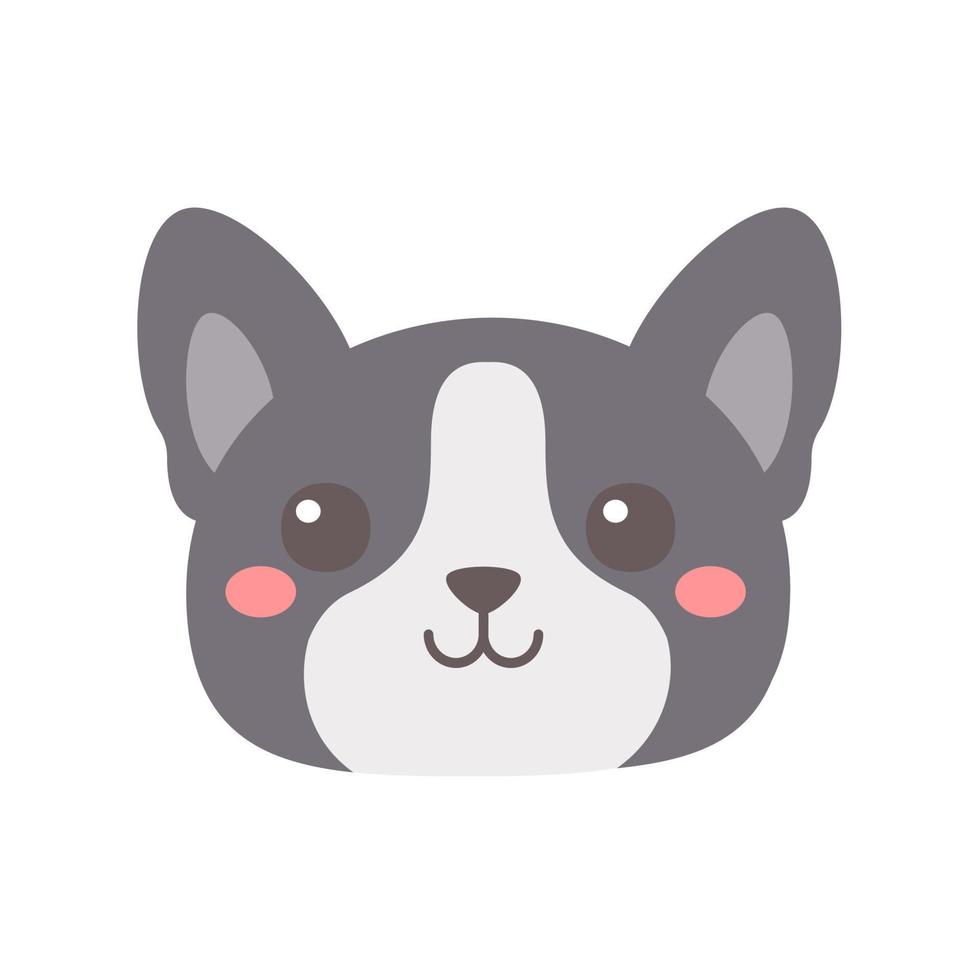 Different dog breeds faces that look cute. vector