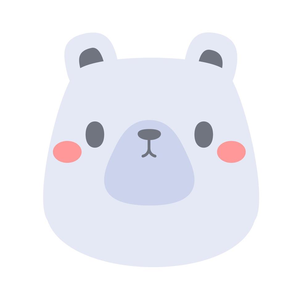 Polar bear vector. cute animal face design for kids vector