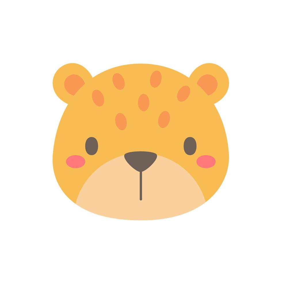 Leopard vector. cute animal face design for kids vector