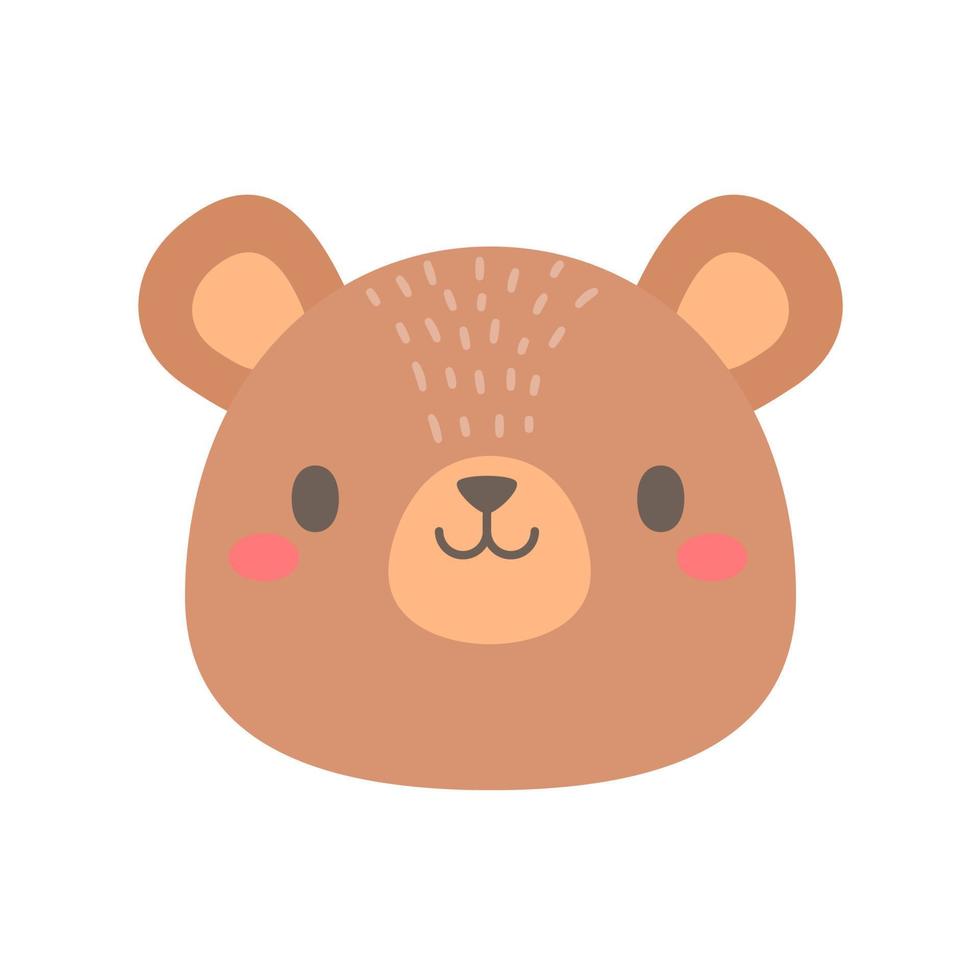 vector de oso linda cara de animal. diseño para niños