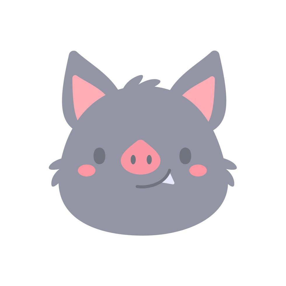 cartoon vampire bat face cute mammal vector