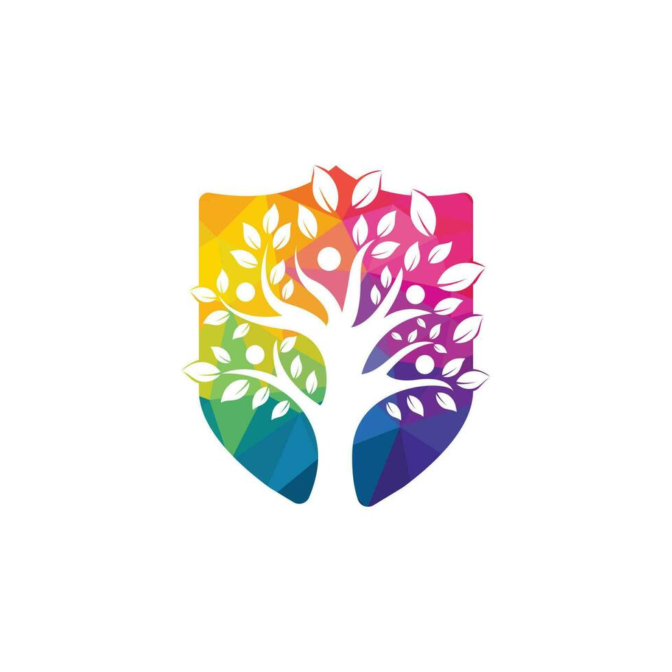 logotipo de la gente del árbol. diseño de logotipo de personas sanas. icono del logotipo de la vida humana del vector de árbol de personas abstractas.