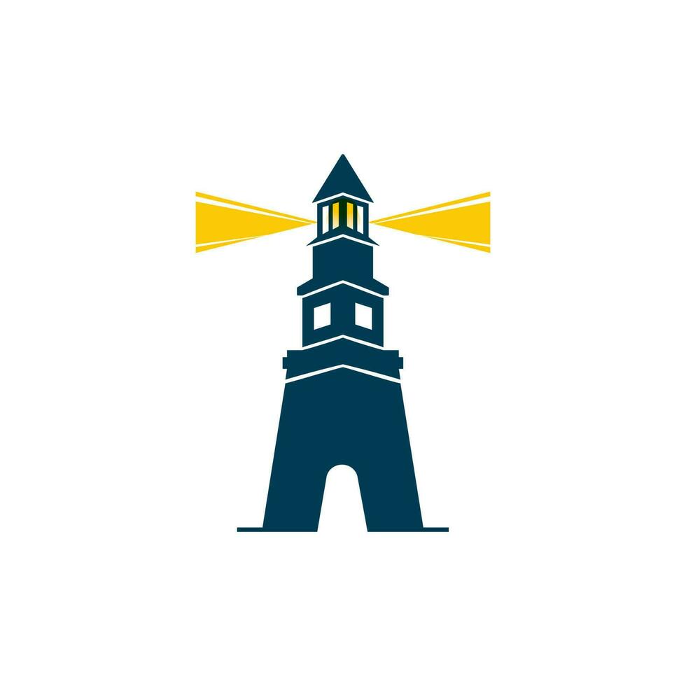 Lighthouse vector logo design. Lighthouse icon logo design vector template illustration.