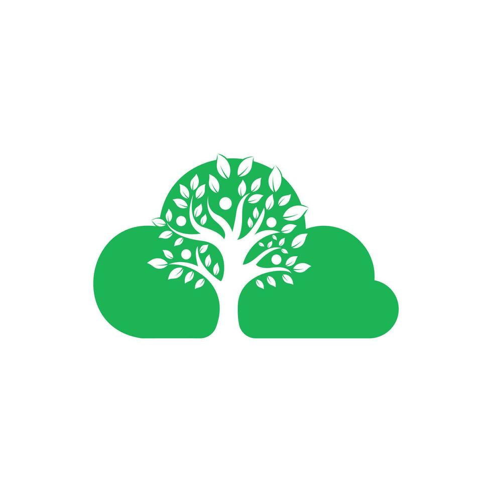 diseño del logotipo del árbol de nubes de personas. signo y símbolo del árbol genealógico. vector