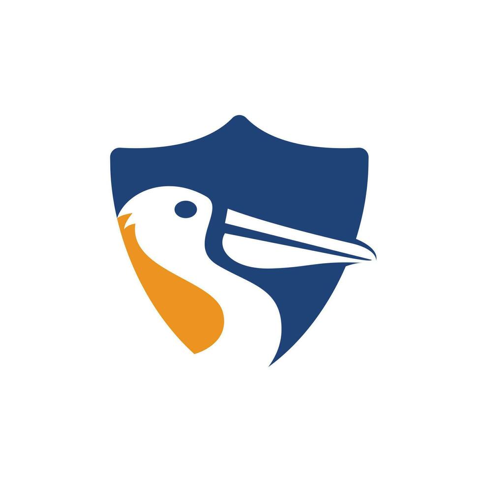 Pelican vector logo design. Vector illustration emblem of pelican Animal Icon.