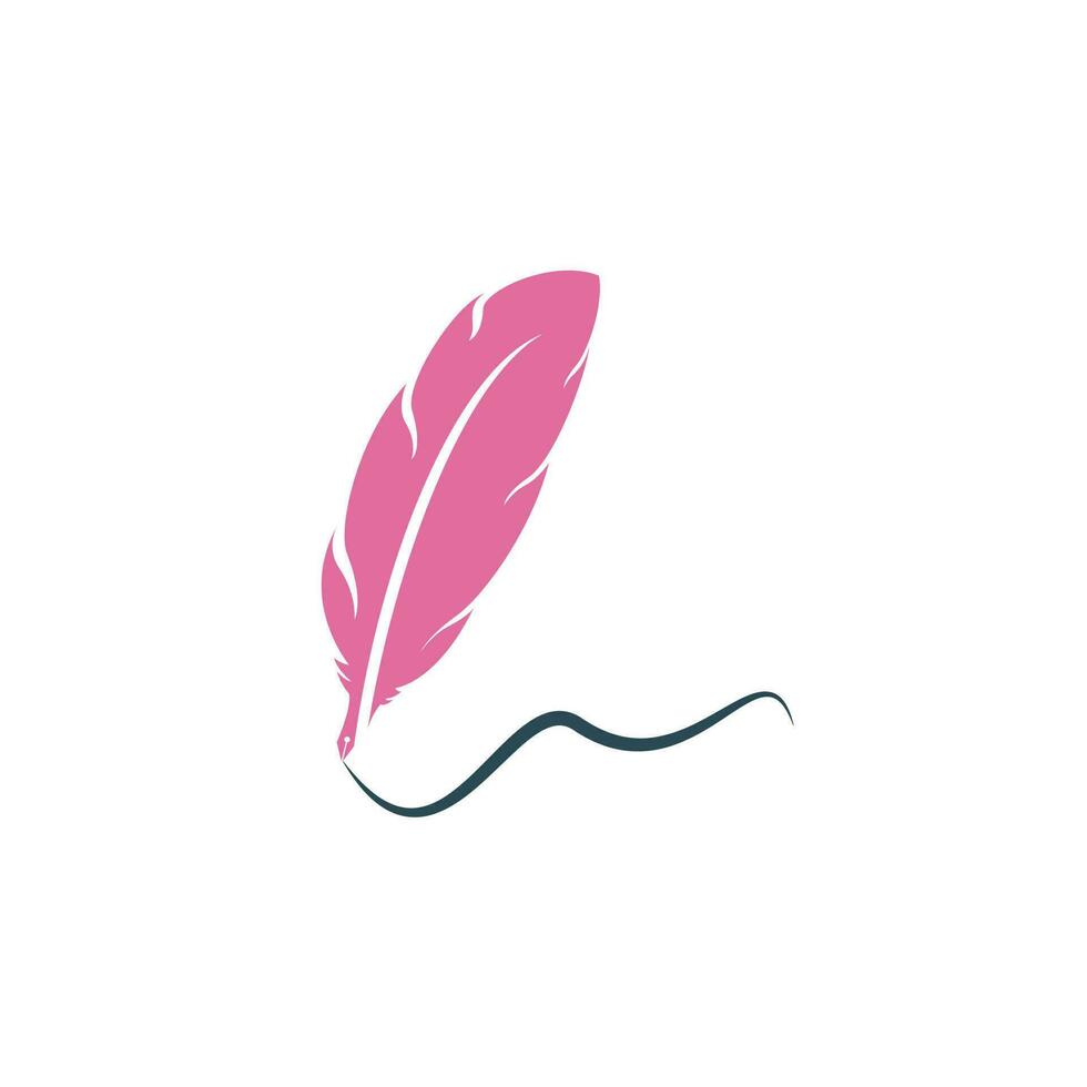 Feather Quill symbol vector design. Education and publication logo concept.