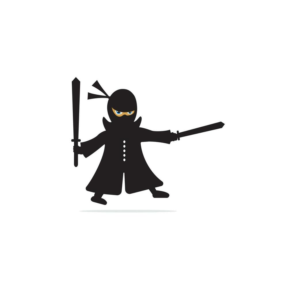 diseño vectorial de personajes ninja. vector de mascota ninja.