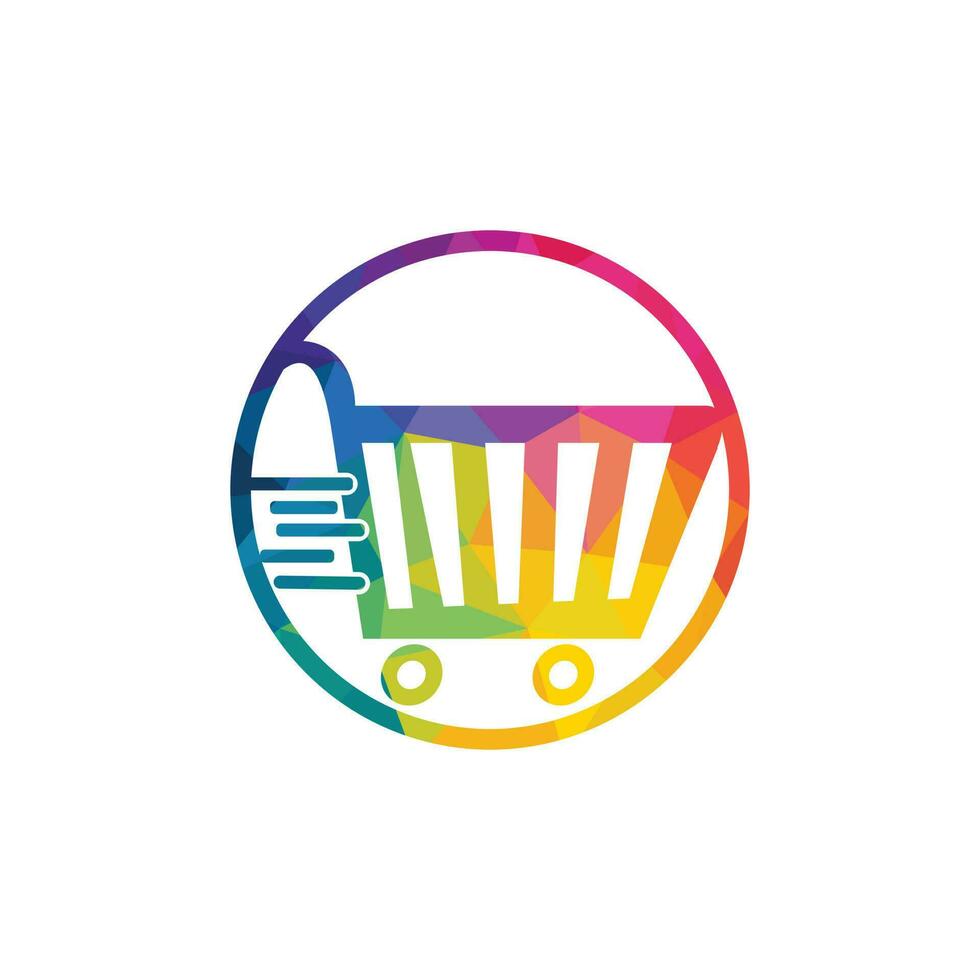 Shopping cart vector logo design. Shopping logo design. On-line shopping app icon.