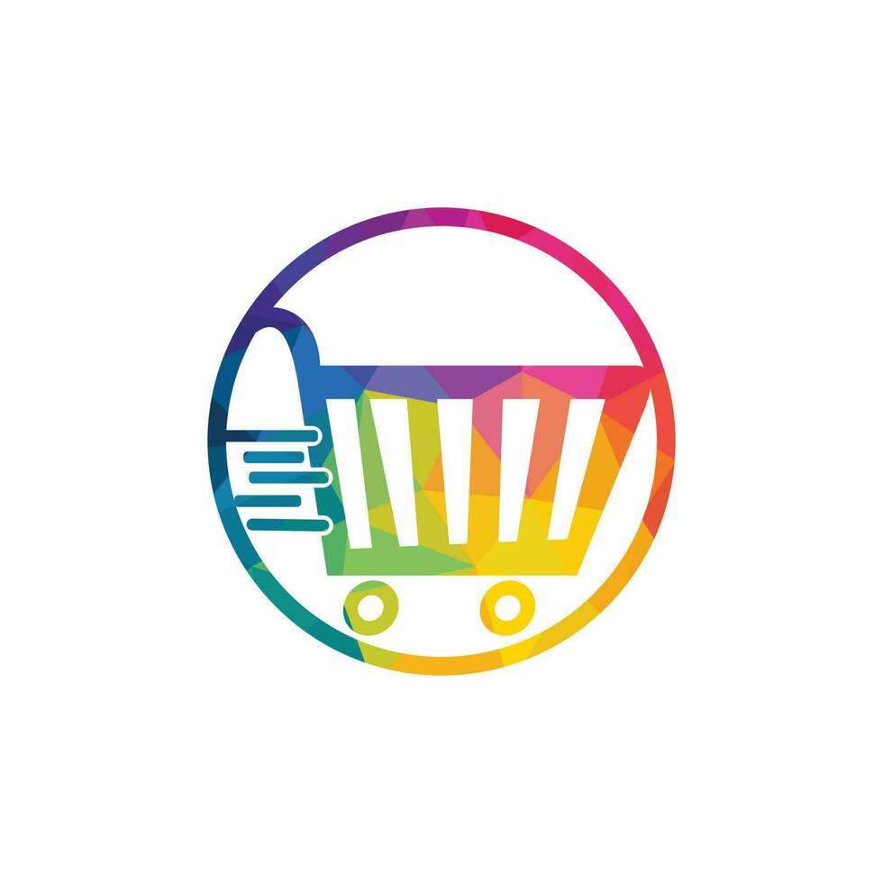 diseño de logotipo de vector de carrito de compras. diseño de logotipo de compras. icono de la aplicación de compras en línea.