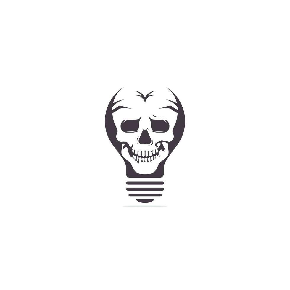 Bulb and Skull Vector Logo Design.