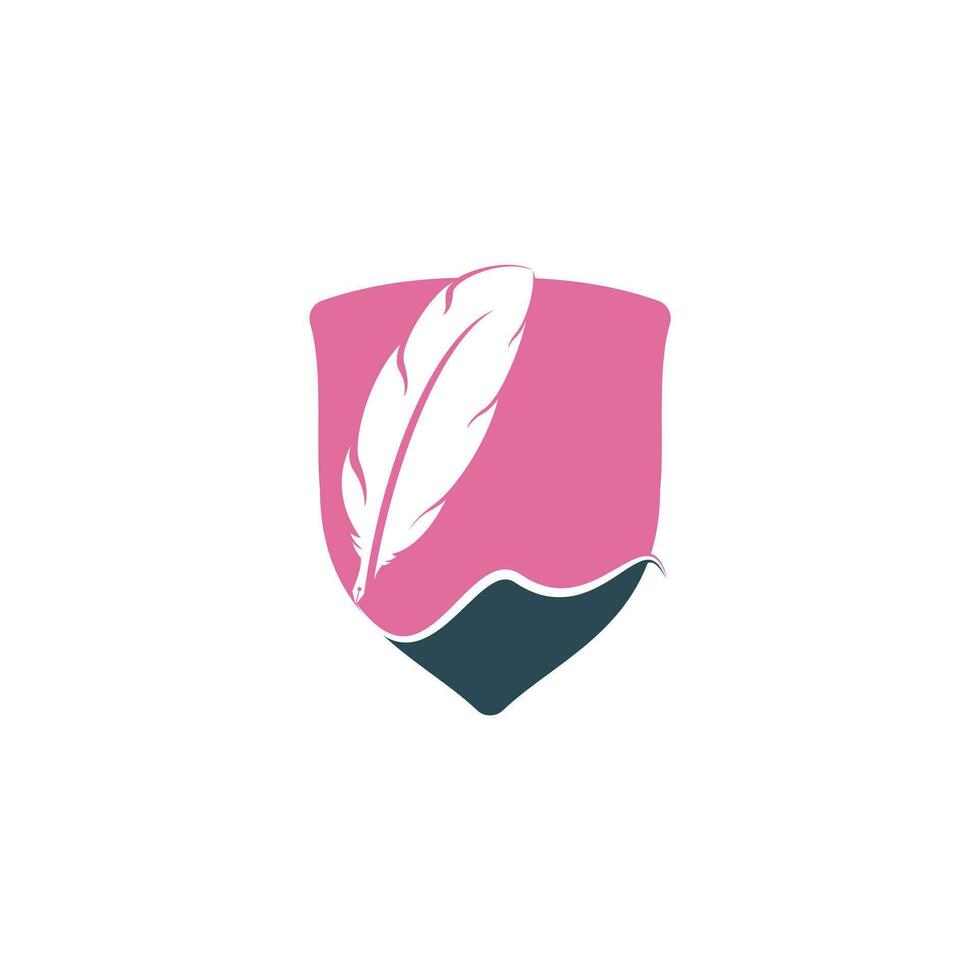 Feather Quill symbol vector design. Education and publication logo concept.