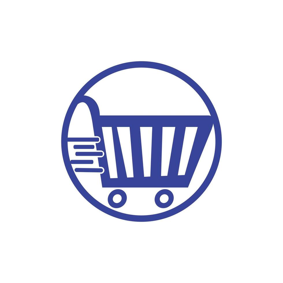 Shopping cart vector logo design. Shopping logo design. On-line shopping app icon.