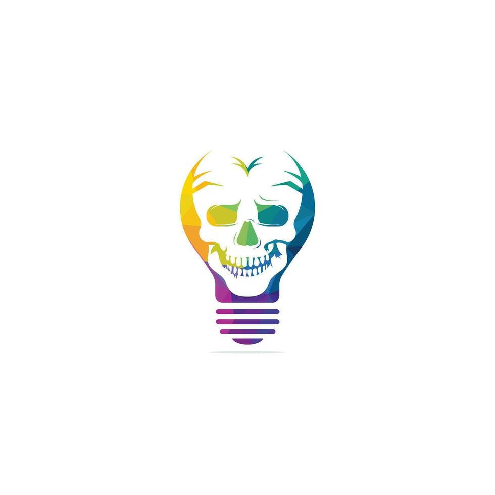 diseño de logotipo vectorial de bulbo y cráneo. vector