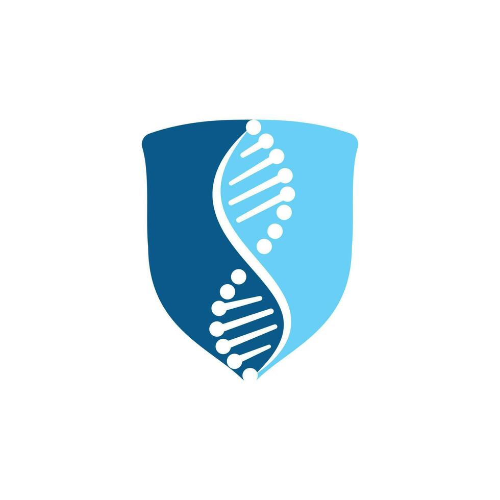 diseño del logotipo del vector de genética científica. análisis genético, investigación código biotecnológico adn. cromosoma del genoma biotecnológico.