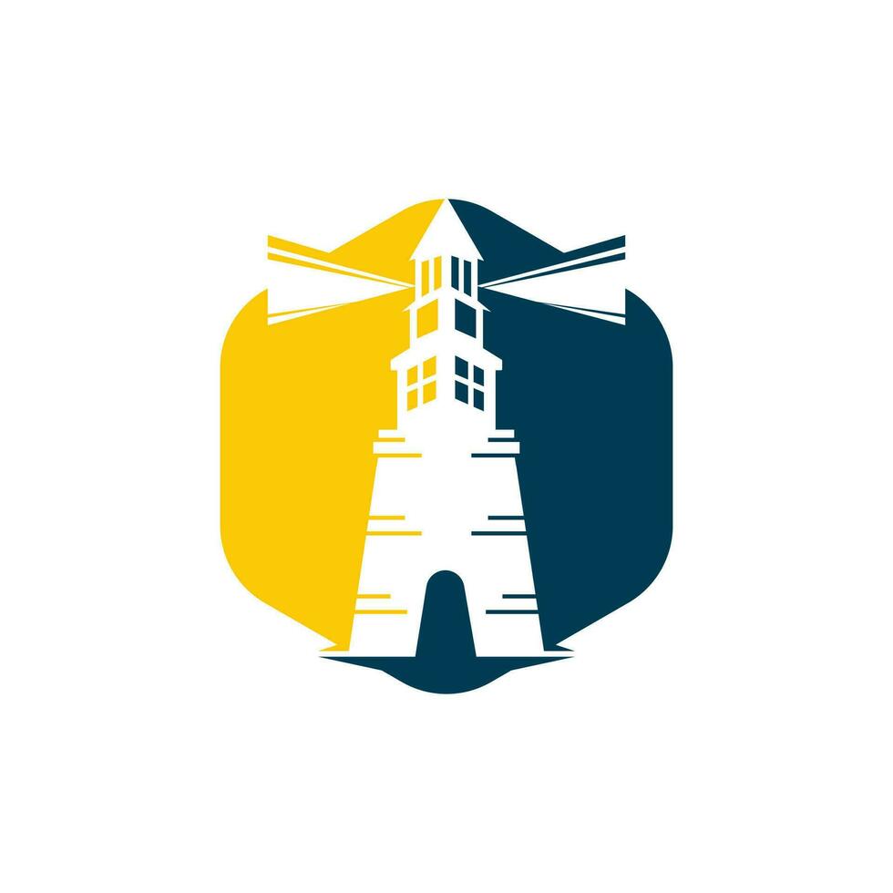 Lighthouse vector logo design. Lighthouse icon logo design vector template illustration.