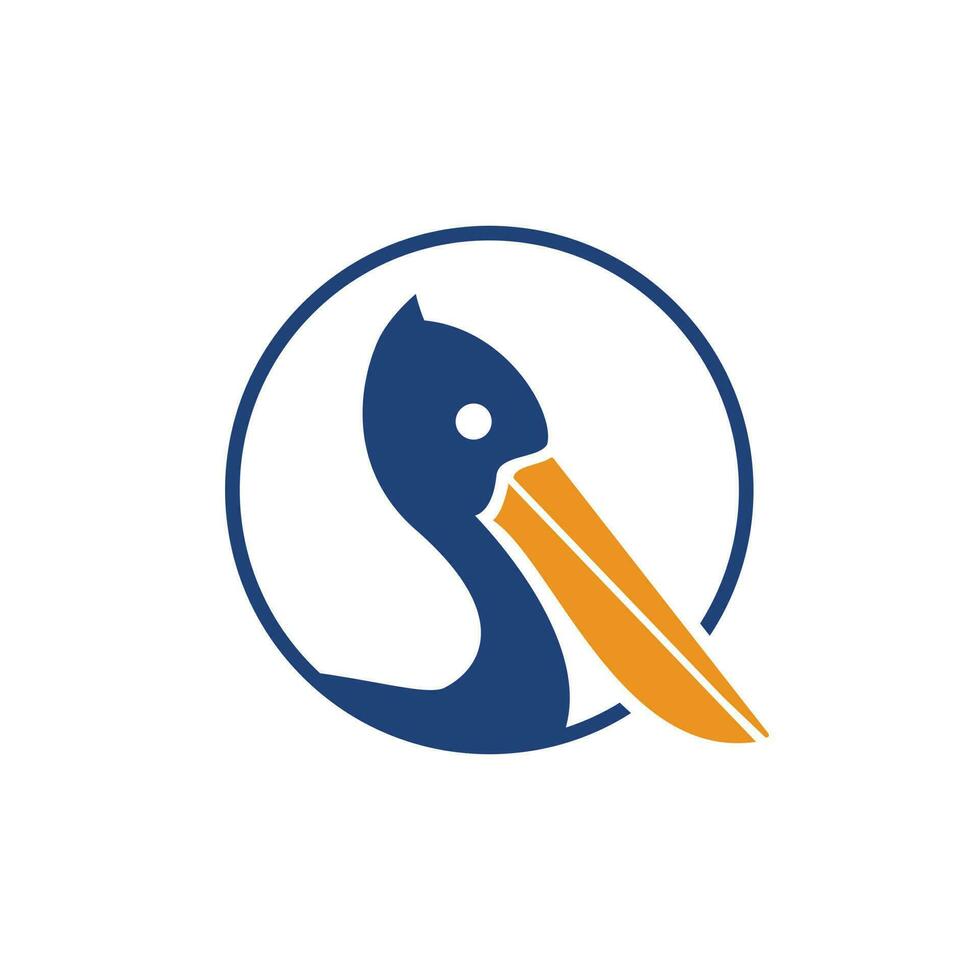 Pelican vector logo design. Vector illustration emblem of pelican Animal Icon.