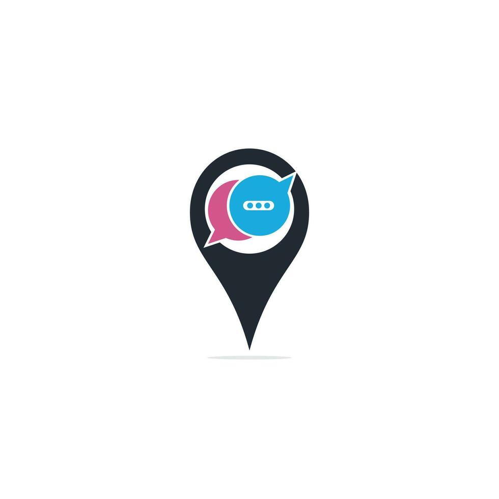 diseño de plantilla de logotipo de vector de chat de mapa de ubicación.