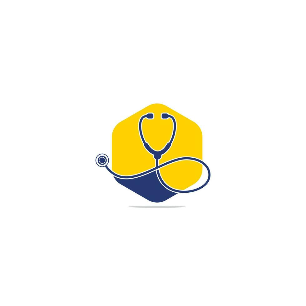 Stethoscope sign medical vector logo design.