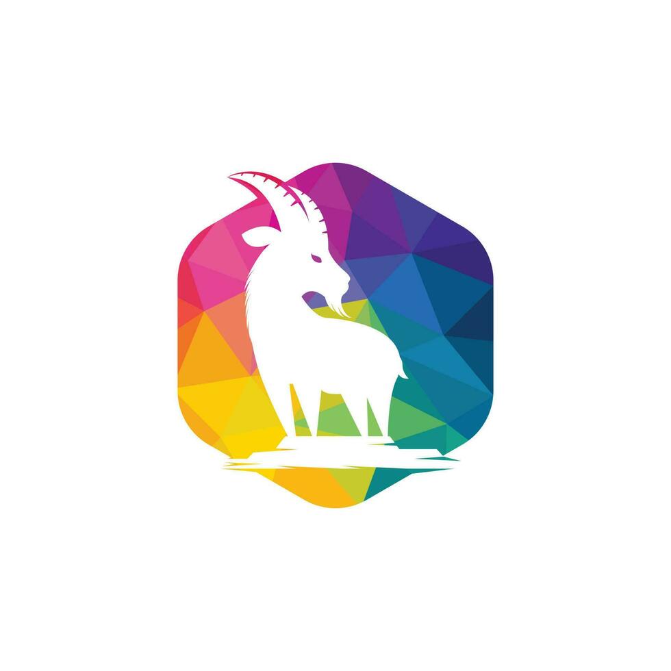 Goat Simple Logo Template Design. Mountain goat vector logo design.