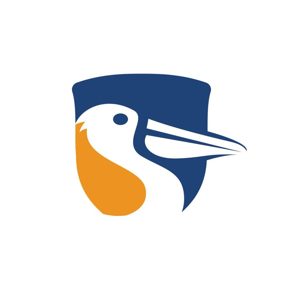 diseño del logotipo del vector pelícano. emblema de ilustración vectorial del icono animal pelícano.