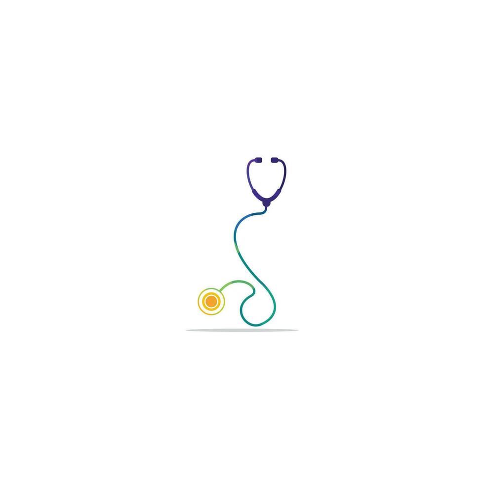 Stethoscope sign medical vector logo design.