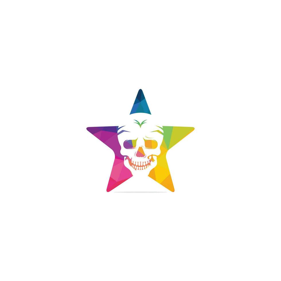 Star Skull logo design template. Skull in vintage style. vector