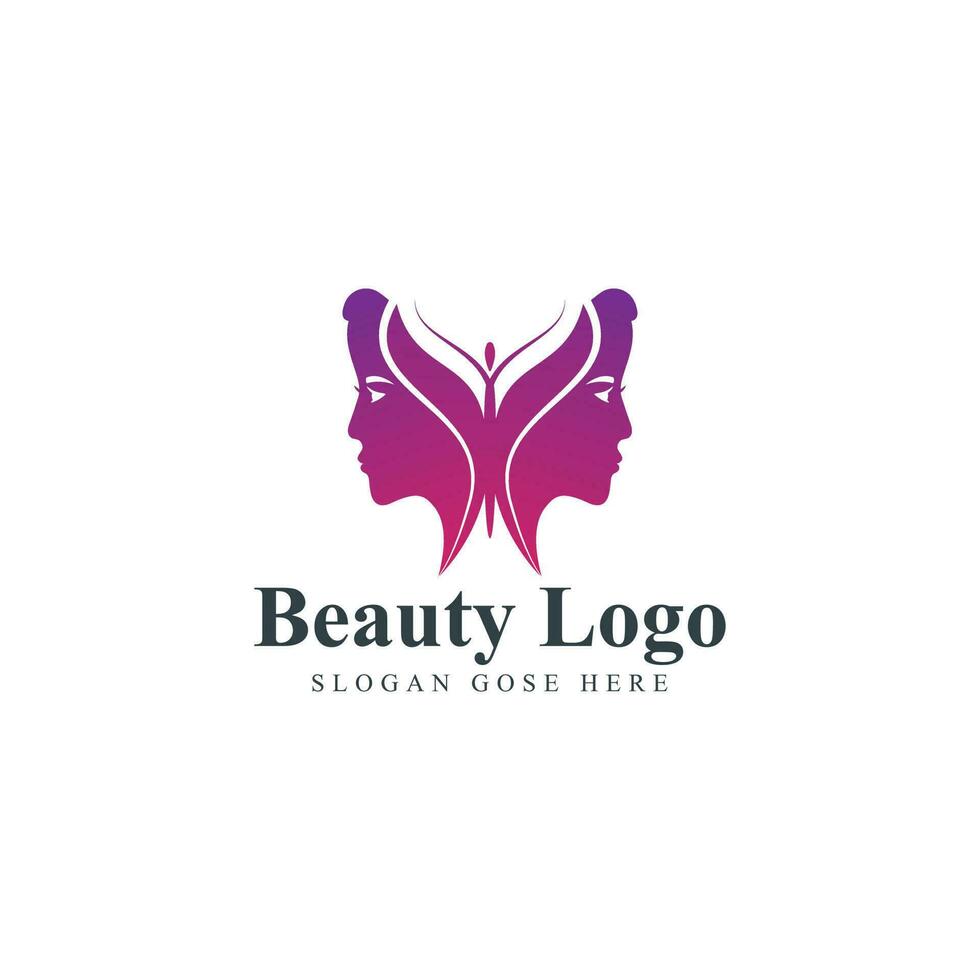 Spa and salon logo design. Cosmetics and makeup artist symbol, beauty salon shop logos illustration. vector