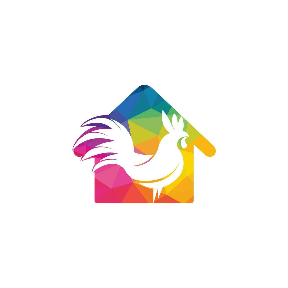 Rooster home vector logo design.