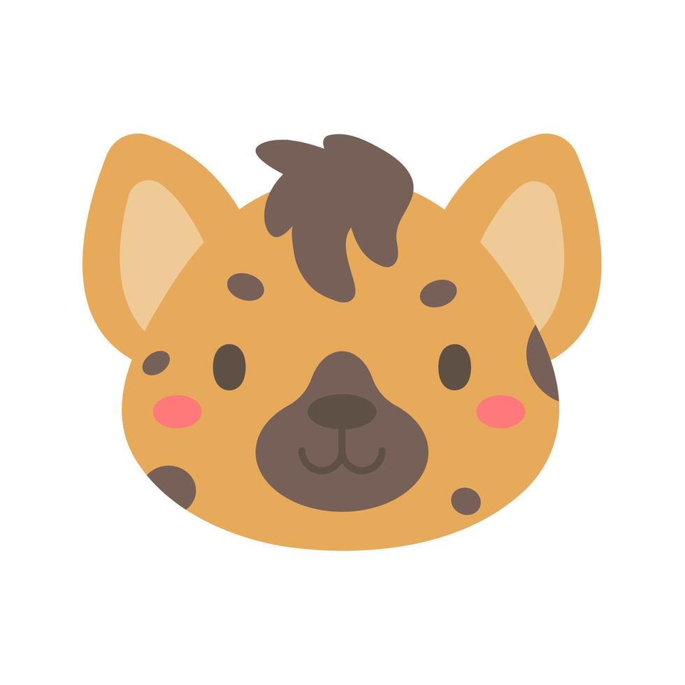 Hyena vector. cute animal face design for kids vector