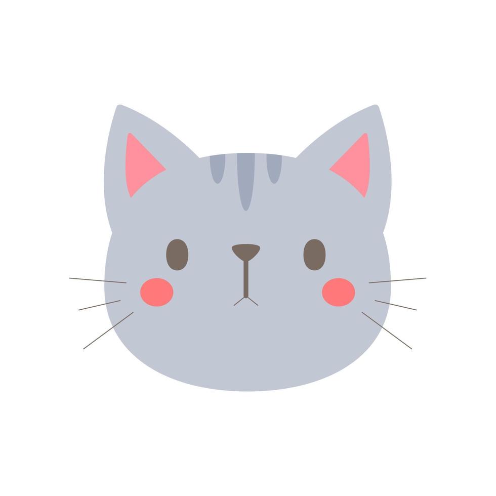 cara de gato de dibujos animados lindas mascotas para los amantes de los animales. vector