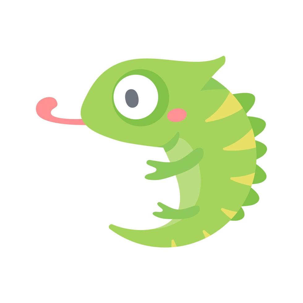 Chameleon vector. cute animal face design for kids vector