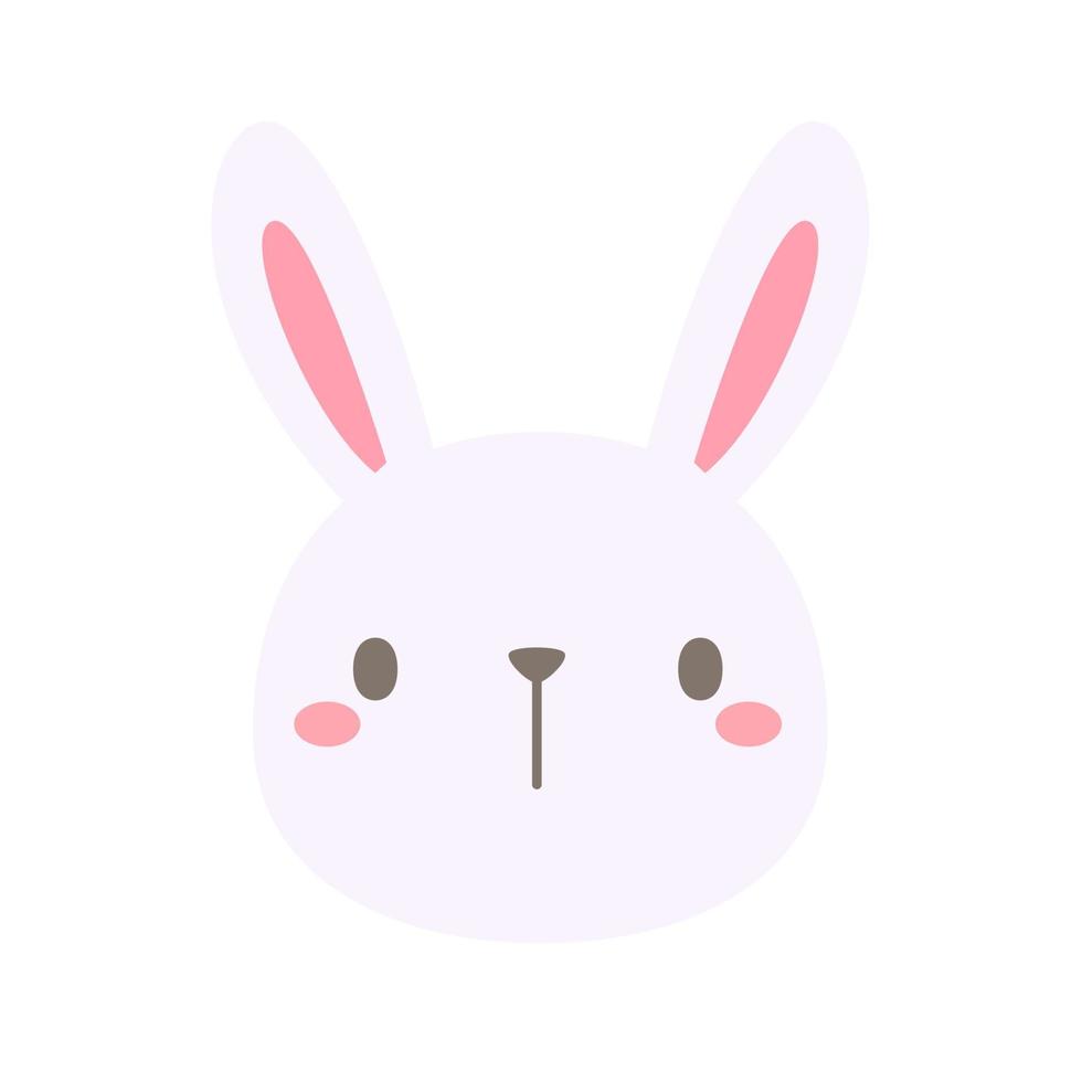 cartoon rabbit face cute pets for kids. vector