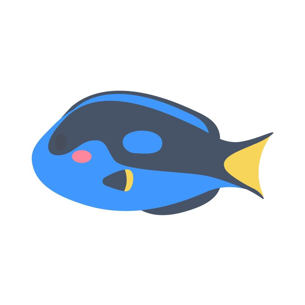 vector de peces de mar. lindo diseño de cara de animal para niños
