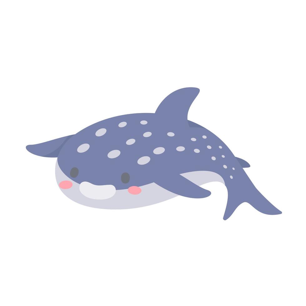 vector de tiburón ballena. lindo diseño de cara de animal para niños