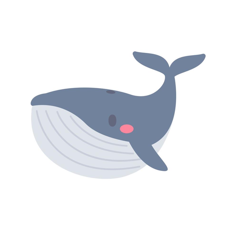 vector de ballena linda cara de animal. diseño para niños