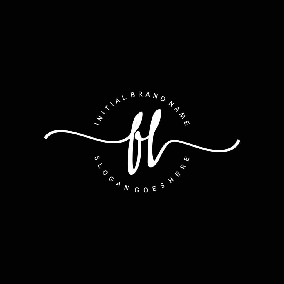 Initial FL handwriting logo template vector